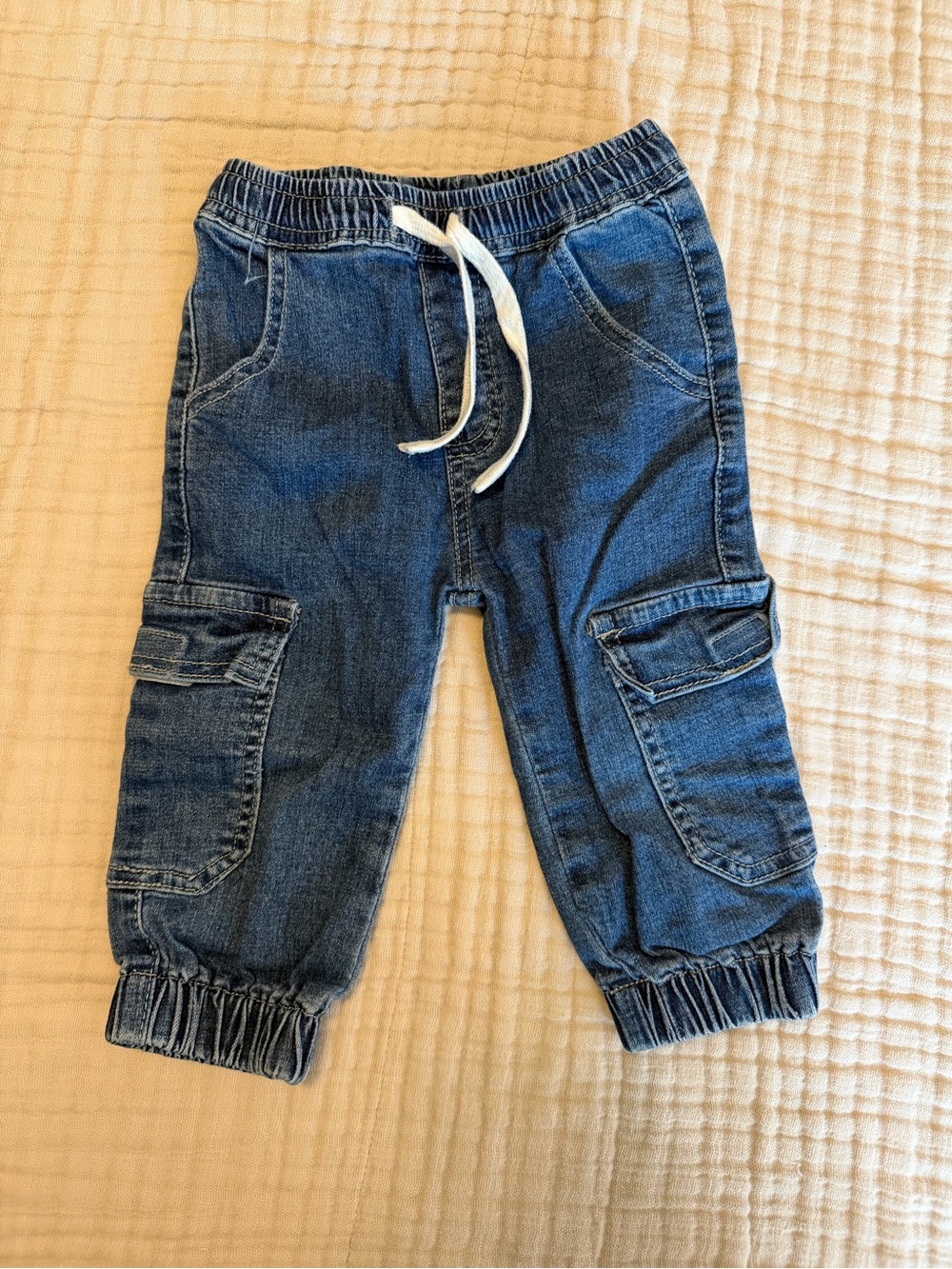 Little Bipsy Denim Cargo Jogger Pants - Blue